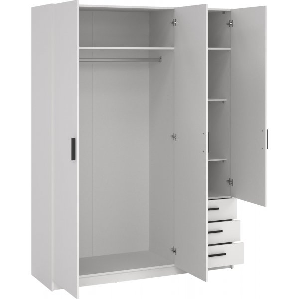 Armoire Sprint avec 3 portes et 3 tiroirs - Blanc Armoire Sprint avec 3 portes et 3 tiroirs - Blanc