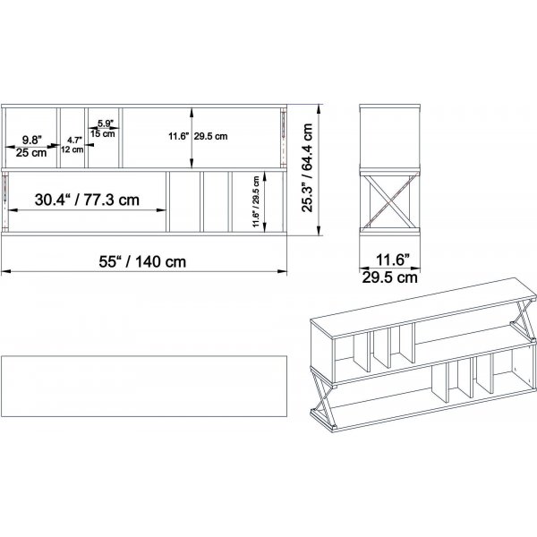 Termas TV-b�nk - Svart/krom