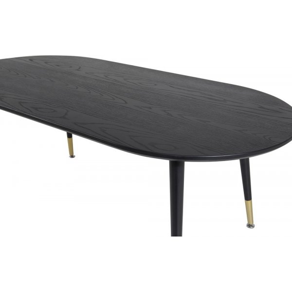 Dipp soffbord 120x60 cm - Svart/mssing