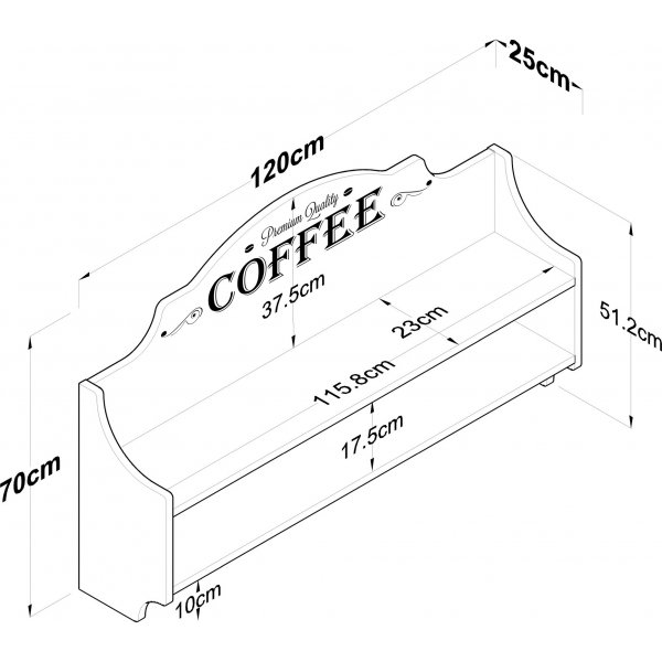 Etagère Jericho 137 - Noyer/blanc Etagère Jericho 137 - Noyer/blanc