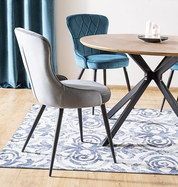 Chaise de salle à manger Lotus - Velours turquoise Chaise de salle à manger Lotus - Velours turquoise