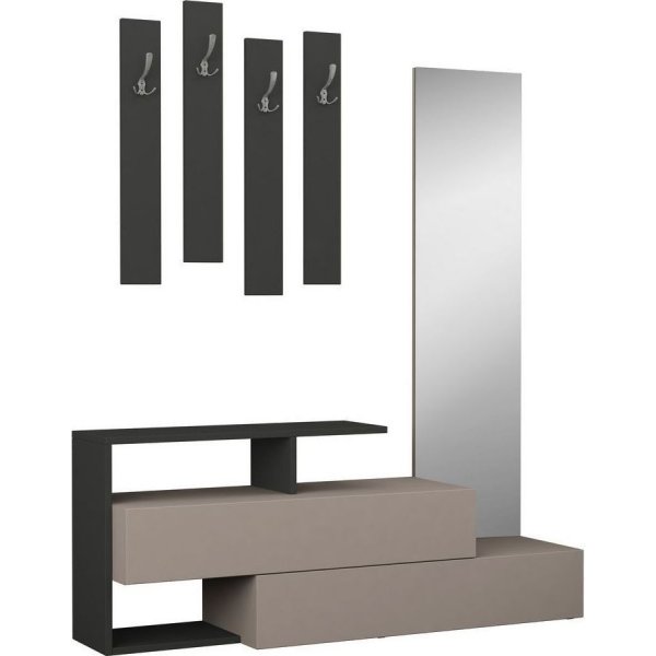 Ramda hallmöbel - Ljus mocka/antracit Ramda hallmöbel - Ljus mocka/antracit