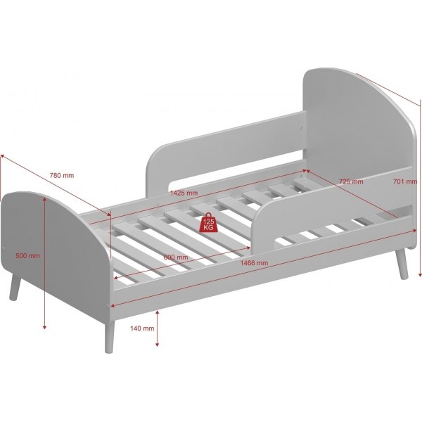 Gaia ledikant 70 x 140 cm - Wit