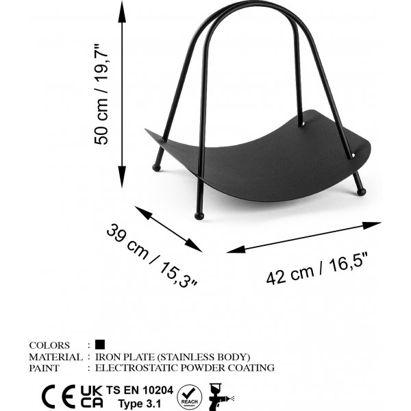 Panier en bois Plato 17 - Noir Panier en bois Plato 17 - Noir