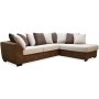Delux soffa med ppet avslut hger - Brun/Beige/Vintage