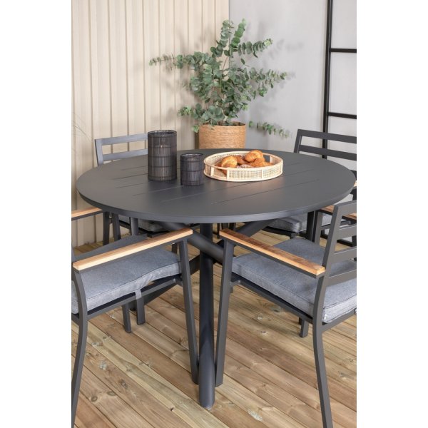 Alma utematgrupp med 4 st Brasilia stolar - Svart/Natur