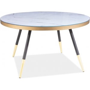Vega soffbord Ø80 cm - Vit marmor