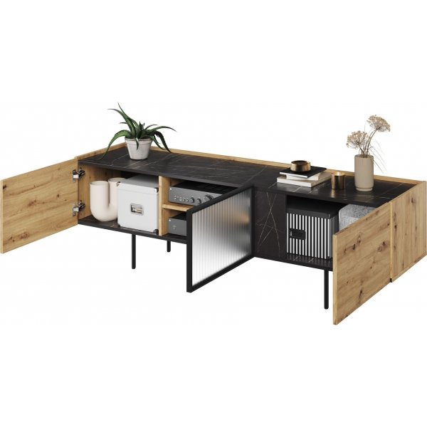 Banc multimédia Marmo - Chêne artisanal Banc multimédia Marmo - Chêne artisanal