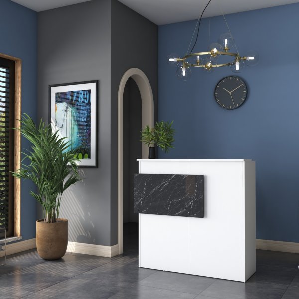 Idora receptionsdisk - Vit/marmor