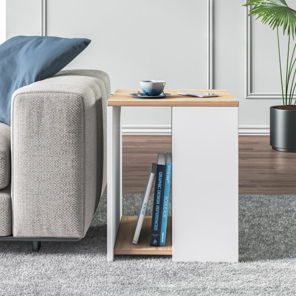 Rome sidobord 40 x 40 cm - Ek/vit Rome sidobord 40 x 40 cm - Ek/vit