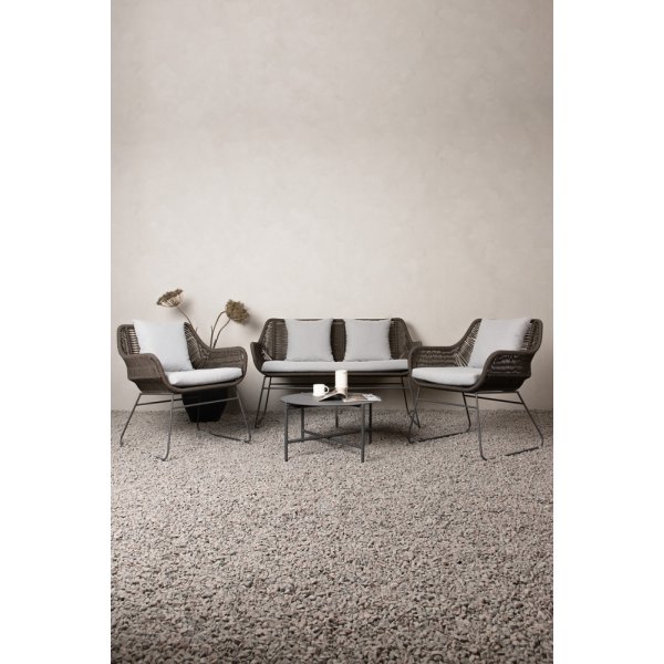 Groupe de canapés Davao - Gris foncé/marron Groupe de canapés Davao - Gris foncé/marron