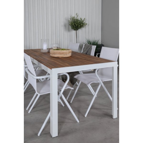 Bois utematgrupp med 6 st Alina stolar - Vit/Akacia Bois utematgrupp med 6 st Alina stolar - Vit/Akacia