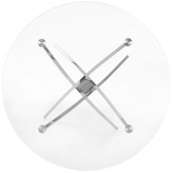 Trend runt glasbord Ø100 cm med kromat underrede + Textilrengöring för möbler Trend runt glasbord Ø100 cm med kromat underrede + Textilrengöring för möbler