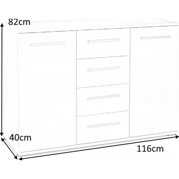 Meuble de rangement Abdel 116 cm - Chêne Sonoma Meuble de rangement Abdel 116 cm - Chêne Sonoma