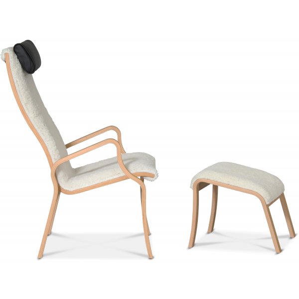 Lammet fåtölj i fårskinn scandinavian moonlight - Oljad ek Lammet fåtölj i fårskinn scandinavian moonlight - Oljad ek