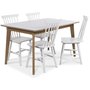 Holger matgrupp 140 cm bord med 4 st vita Visby pinnstolar
