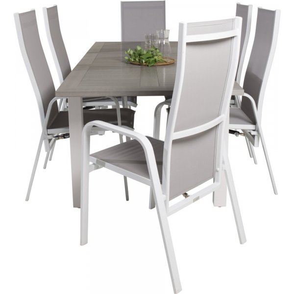 Albany utematgrupp med 6 st Copacabana stolar - Grå/Vit Albany utematgrupp med 6 st Copacabana stolar - Grå/Vit