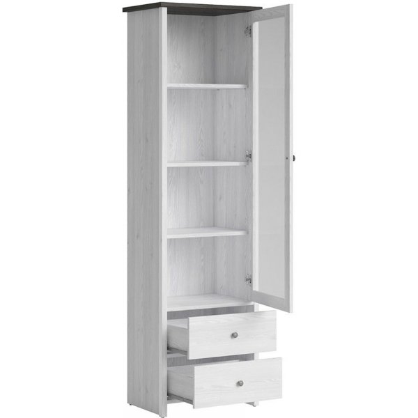 Salvador vitrinskåp - Vit/svart/Glas Salvador vitrinskåp - Vit/svart/Glas