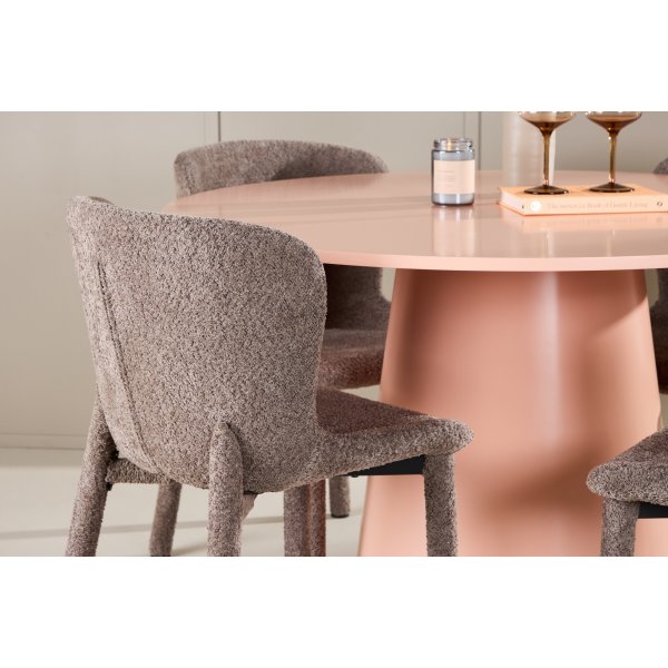 Matbord Lanzo med 4 st Astoria stolar - Beige/rosa/brun + 4.00 x Stolsdyna Matbord Lanzo med 4 st Astoria stolar - Beige/rosa/brun + 4.00 x Stolsdyna