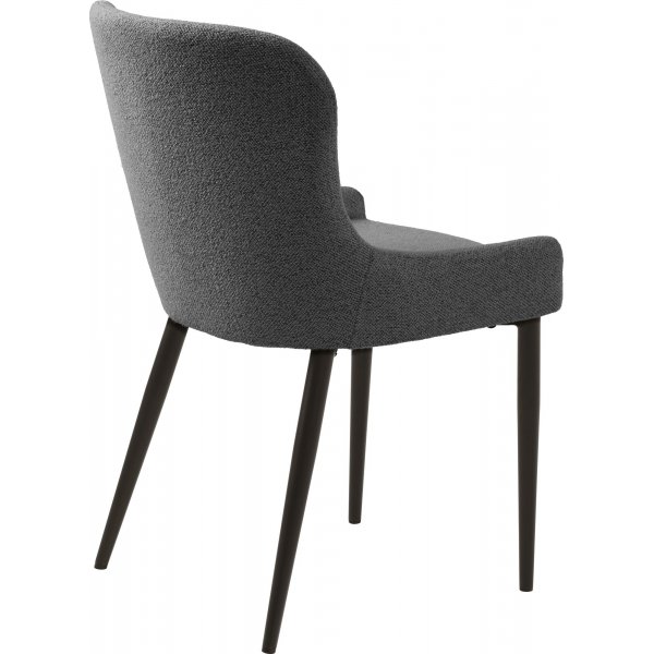 Chaise de salle à manger Boss en tissu bouclé gris foncé Chaise de salle à manger Boss en tissu bouclé gris foncé