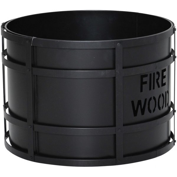Mandje van essenhout in metaal - Zwart