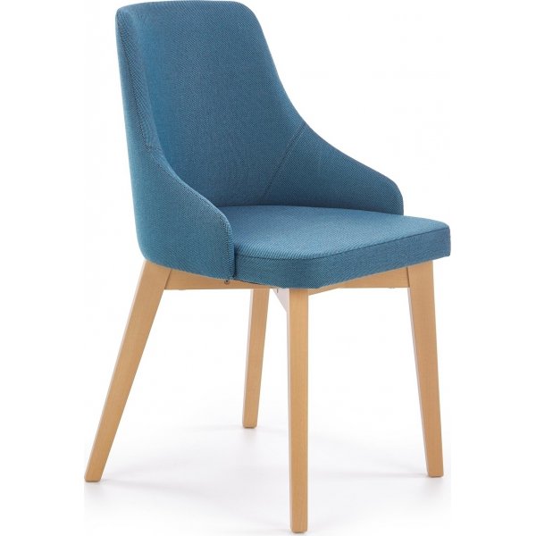 Chaise de salle  manger Catrin - Bleu (Tissu) / Bois
