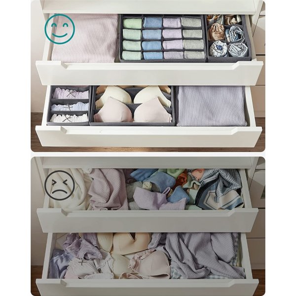 Insert de tiroir Jona, 8 pcs - Gris