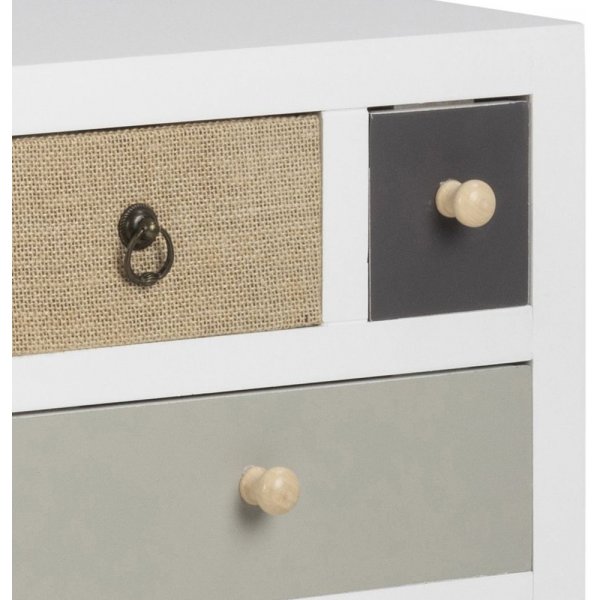 Thais Ladekast 70x81 cm - Wit/meerkleurig + Meubelpoten Thais Ladekast 70x81 cm - Wit/meerkleurig + Meubelpoten