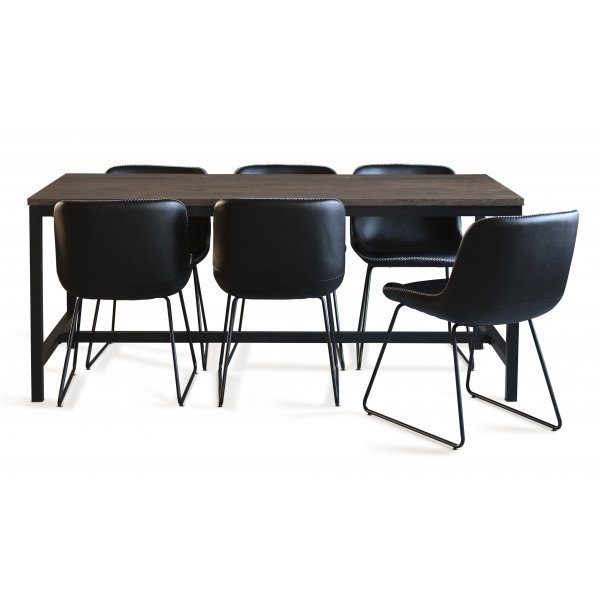 Table  manger Texas chne teint marron 180 x 90 cm