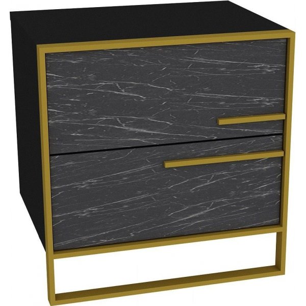 Polka nachtkastje - Goud/zwart