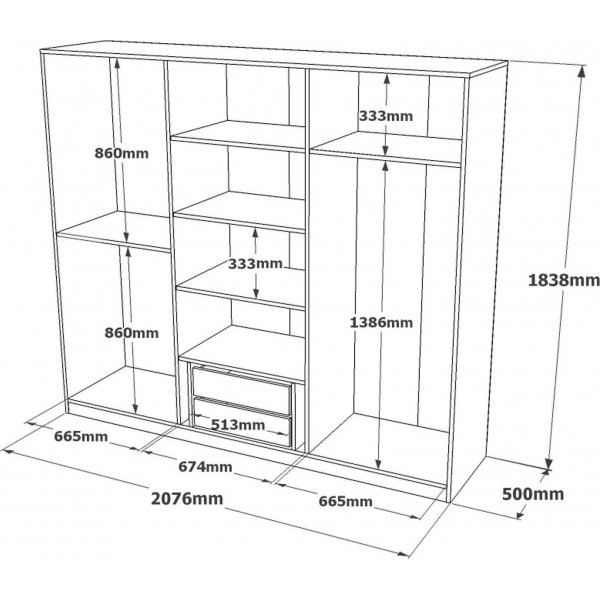 Home garderob 3 - Brun/gr�