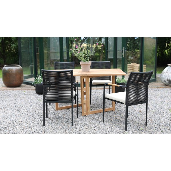 Groupe extrieur; table pliante avec 4 fauteuils Skanr