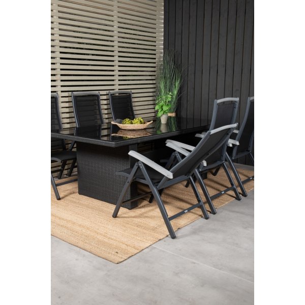 Padova utematgrupp med 6 st Albany stolar - Svart