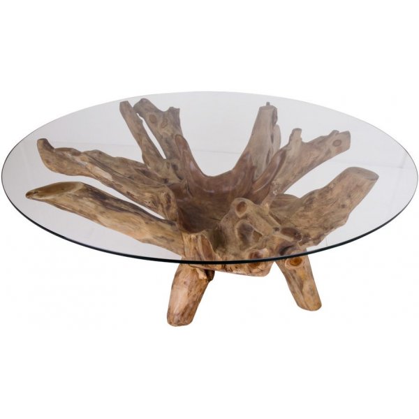 Amazonas Table basse 110 x 110 cm - Teck/verre Amazonas Table basse 110 x 110 cm - Teck/verre