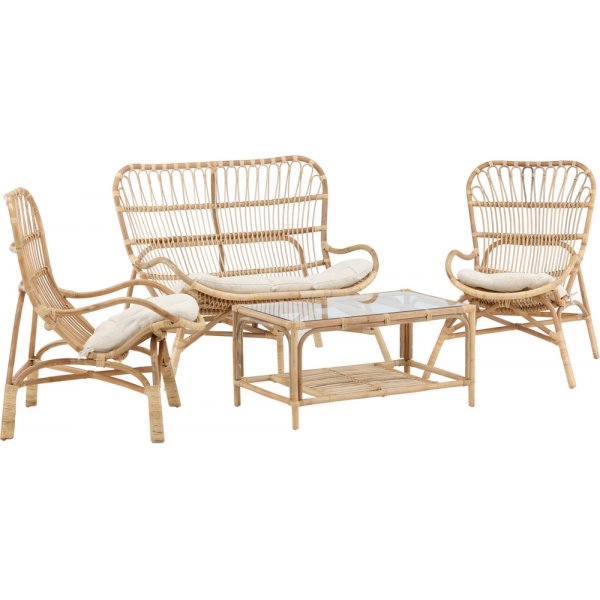 Groupe de canapés Ella - Rotin/écru Groupe de canapés Ella - Rotin/écru