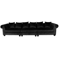 Chesterfield Sir Nelson XL 362 cm - Svart sammet Chesterfield Sir Nelson XL 362 cm - Svart sammet