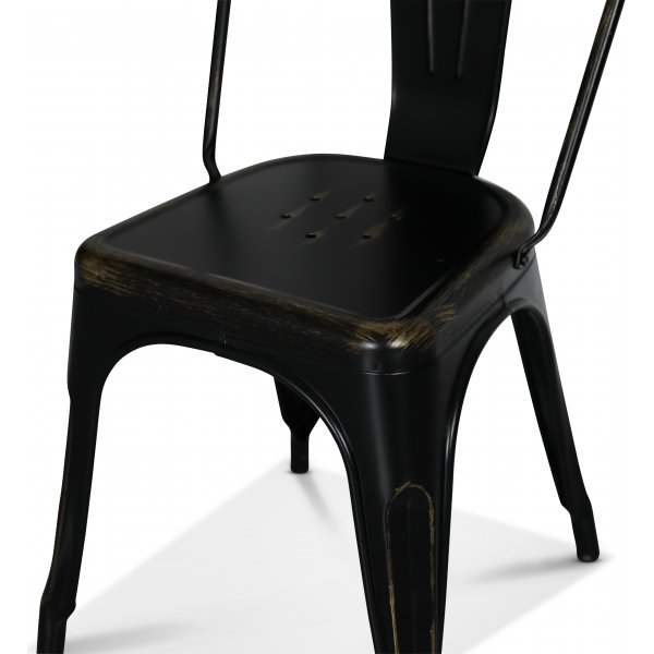 Pltstol Industry Ingo i plt - Borstad Svart / Mssing