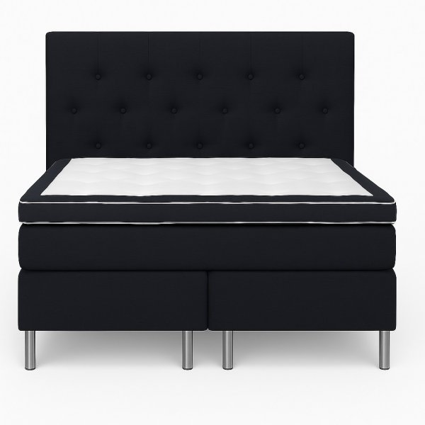 Sng 180x200 cm med snggavel - Mrkgr - Hilton Deluxe