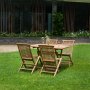 Salt utegrupp i teak; bord med 4 st stolar