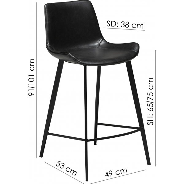 Hype barstol - Vintage svart PU Hype barstol - Vintage svart PU