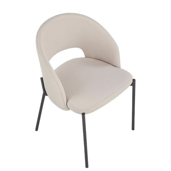 Stol beige med svarta ben - Cadeira