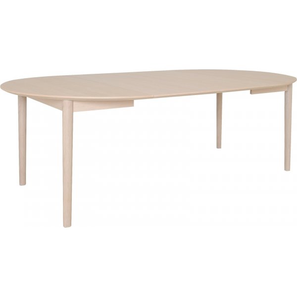 Table à manger Karmöy 130-230 x 130 cm - Placage chêne pigmenté blanc Table à manger Karmöy 130-230 x 130 cm - Placage chêne pigmenté blanc