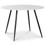 Art runt matbord 110 cm - Marmorerat glas / Svart