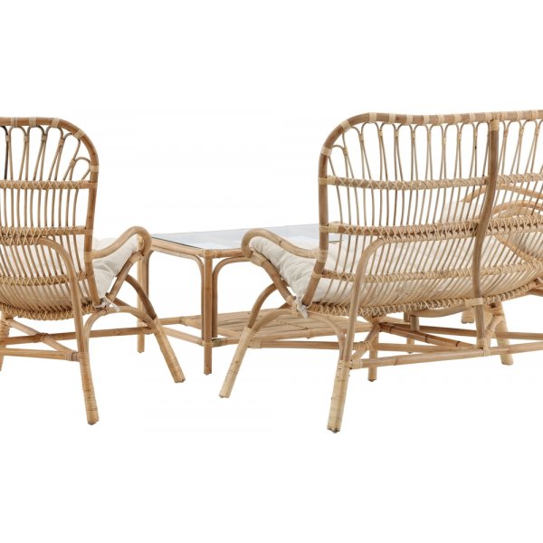 Groupe de canapés Ella - Rotin/écru Groupe de canapés Ella - Rotin/écru