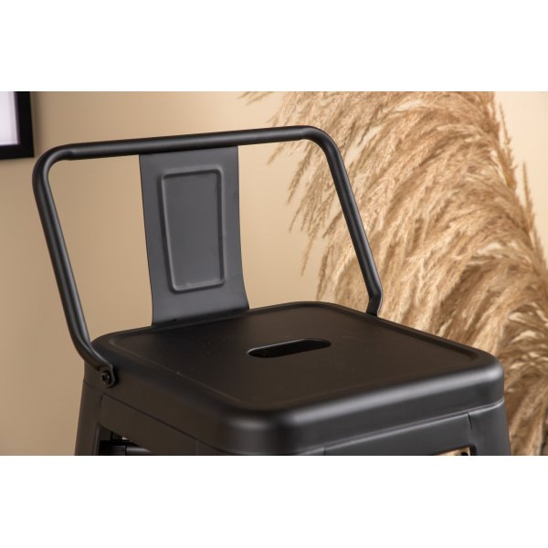 Tabouret de bar plat Tempe - Noir