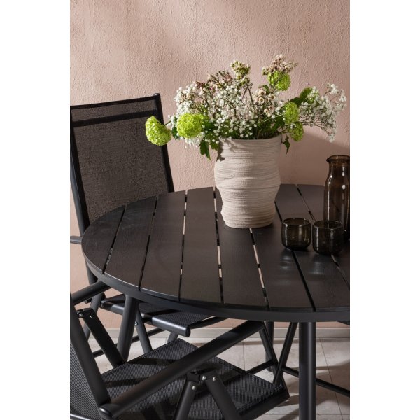 Break utematgrupp med 4 st Break stolar - Svart Break utematgrupp med 4 st Break stolar - Svart