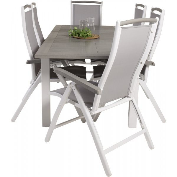 Albany utematgrupp med 6 st Albany stolar - Vit/Grå Albany utematgrupp med 6 st Albany stolar - Vit/Grå