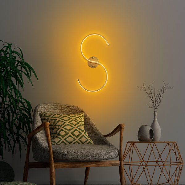 Es wandlamp - Goud