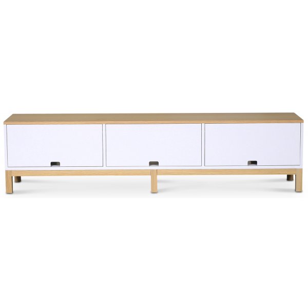 Alvaret mediabnk 188 cm - Oljad ek / Vit