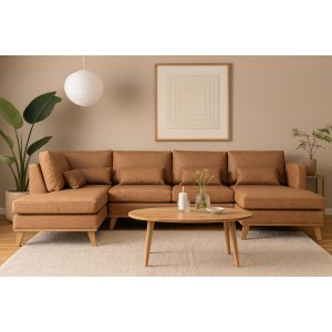 Soffa U-modell 322 cm brun PU - Ranger Soffa U-modell 322 cm brun PU - Ranger